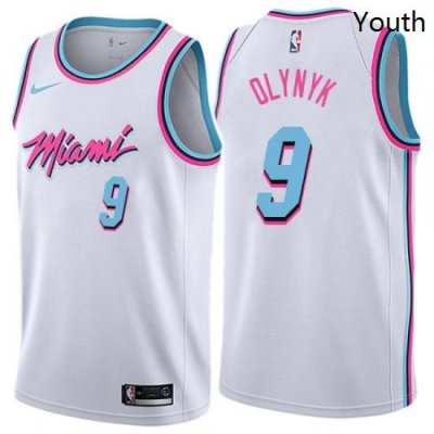 Youth Nike Miami Heat 9 Kelly Olynyk Swingman White NBA Jersey City Edition