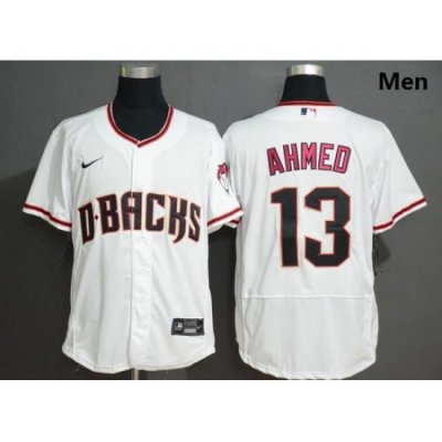 Diamondbacks 13 Nick Ahmed White Nike Flexbase Jersey