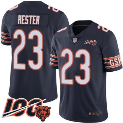 Men Chicago Bears 23 Devin Hester Navy Blue Team Color 100th Season Limited Football Jersey