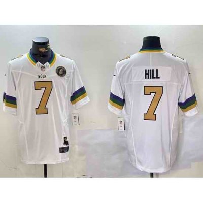 Men New Orleans Saints 7 Taysom Hill White 2024 F U S E Vapor Limited Stitched Jersey 2