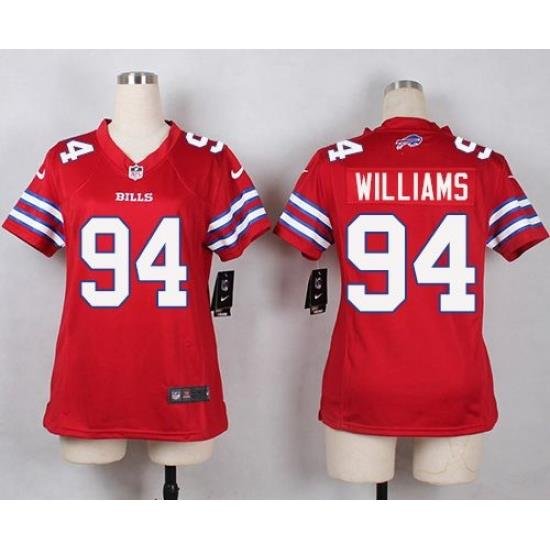 Nike Bills #94 Mario Williams Red Womens Stitched NFL Limited Rush Jersey