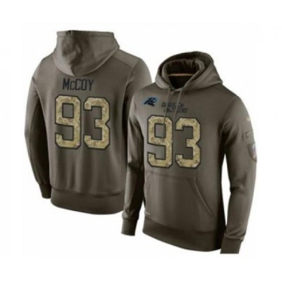 Football Carolina Panthers 93 Gerald McCoy Green Salute To Service Mens Pullover Hoodie