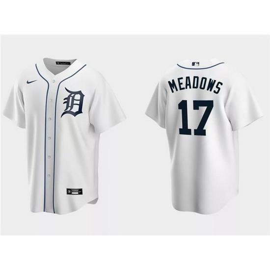 Men Detroit Tigers 17 Austin MeadoWs White Cool Base Stitched Jersey