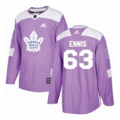 Mens Adidas Toronto Maple Leafs 63 Tyler Ennis Authentic Purple Fights Cancer Practice NHL Jersey