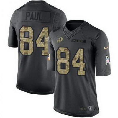 Nike Redskins #84 Niles Paul Black Mens Stitched NFL Limited 2016 Salute to Service Jersey