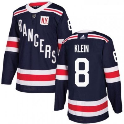 Youth Adidas New York Rangers 8 Kevin Klein Authentic Navy Blue 2018 Winter Classic NHL Jersey