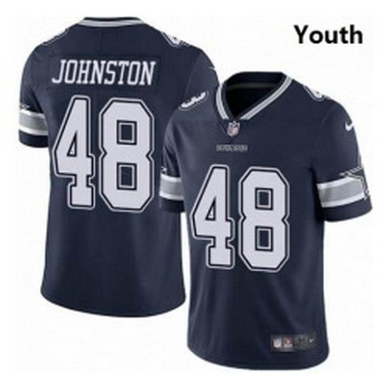 Youth Dallas Cowboys 48 Daryl Johnston Nike Vapor Navy Blue Limited Jersey