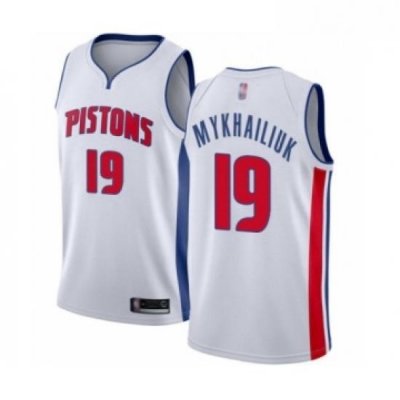 Womens Detroit Pistons 19 Sviatoslav Mykhailiuk Authentic White Basketball Jersey Association Edition