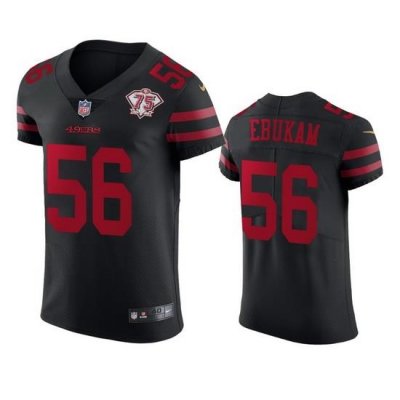 Nike San Francisco 49ers 56 Samson Ebukam Black Alternate Men 75th Anniversary Stitched NFL Vapor Untouchable Elite Jersey