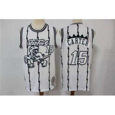 Men Toronto Raptors Vince Carter 15 White Michell Ness Jersey