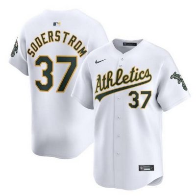 Men Oakland Athletics 37 Tyler Soderstrom White Home Limited Stitched Jersey