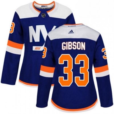 Womens Adidas New York Islanders 33 Christopher Gibson Premier Blue Alternate NHL Jersey