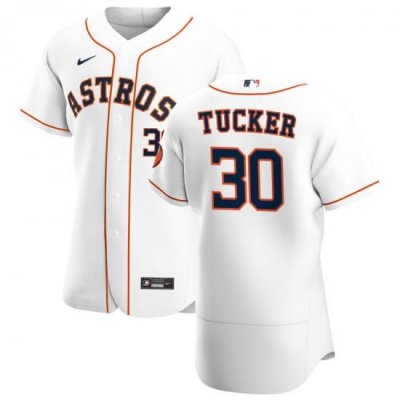 Men Houston Astros 30 Kyle Tucker Men Nike White Home 2020 Flex Base Player MLB Jersey