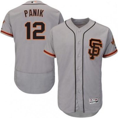 Mens Majestic San Francisco Giants 12 Joe Panik Grey Alternate Flex Base Authentic Collection MLB Jersey