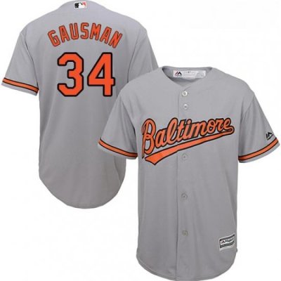 Youth Majestic Baltimore Orioles 34 Kevin Gausman Replica Grey Road Cool Base MLB Jersey