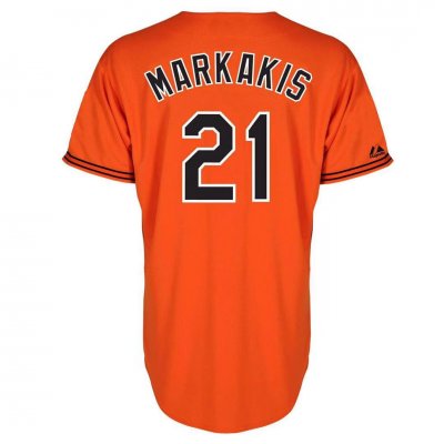 Baltimore Orioles 21 Nick Markakis Orange jersey