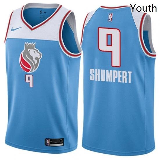 Youth Nike Sacramento Kings 9 Iman Shumpert Swingman Blue NBA Jersey City Edition