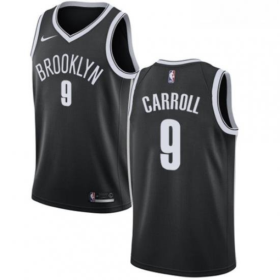 Youth Nike Brooklyn Nets 9 DeMarre Carroll Swingman Black Road NBA Jersey Icon Edition