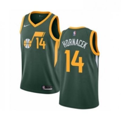 Youth Nike Utah Jazz 14 Jeff Hornacek Green Swingman Jersey Earned Edition