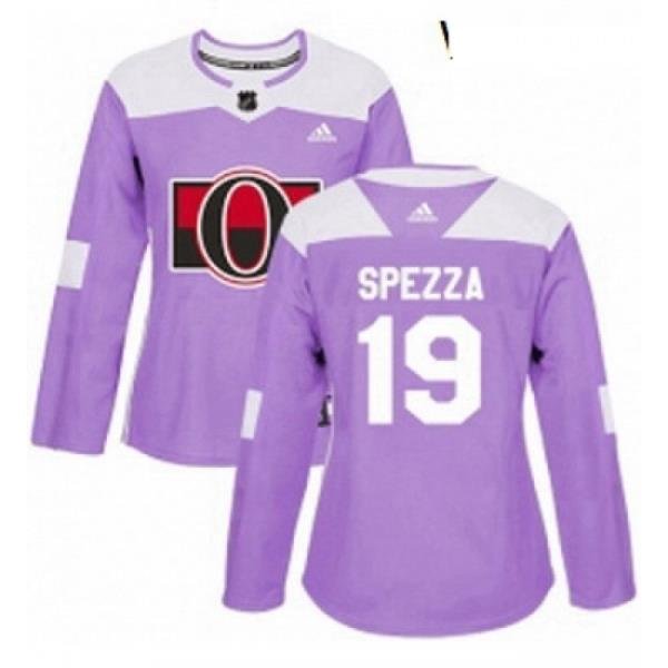 Womens Adidas Ottawa Senators 19 Jason Spezza Authentic Purple Fights Cancer Practice NHL Jersey