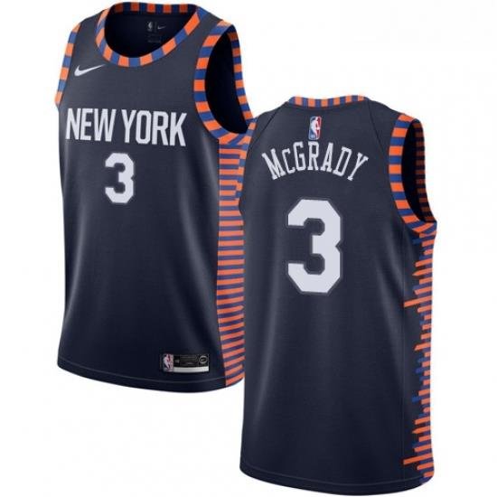 Youth Nike New York Knicks 3 Tracy McGrady Swingman Navy Blue NBA Jersey 2018 19 City Edition