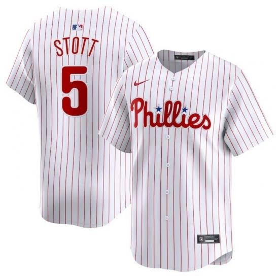 Men Philadelphia Phillies 5 Bryson Stott White Home Limited Stitched Jersey