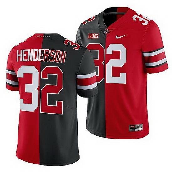 Ohio State Buckeyes Treveyon Henderson Scarlet Black Split Edition Men Jersey