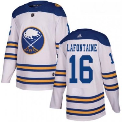 Youth Adidas Buffalo Sabres 16 Pat Lafontaine Authentic White 2018 Winter Classic NHL Jersey