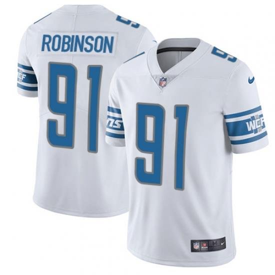 Nike Lions #91 Ashawn Robinson White Mens Stitched NFL Limited Jersey