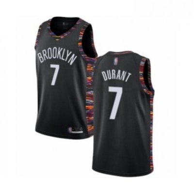 Youth Brooklyn Nets 7 Kevin Durant Swingman Black Basketball Jersey 2018 19 City Edition