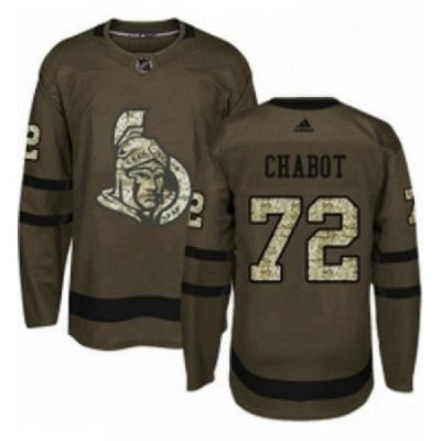 Youth Adidas Ottawa Senators 72 Thomas Chabot Premier Green Salute to Service NHL Jersey