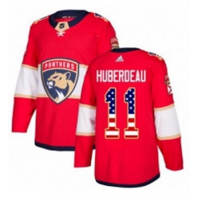 Youth Adidas Florida Panthers 11 Jonathan Huberdeau Authentic Red USA Flag Fashion NHL Jersey