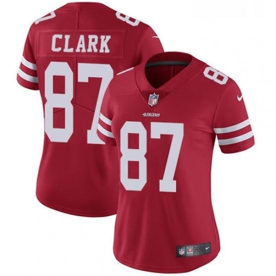 Womens Nike San Francisco 49ers 87 Dwight Clark Red Team Color Vapor Untouchable Limited Player NFL Jersey