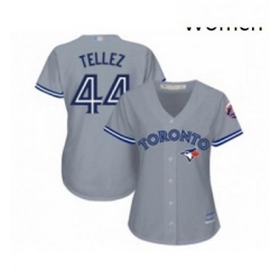 Womens Toronto Blue Jays 44 Rowdy Tellez Replica Grey Road Baseball Jersey