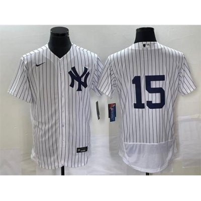 Men NeW York Yankees 15 Thurman Munson White Flex Base Stitched Baseball Jersey