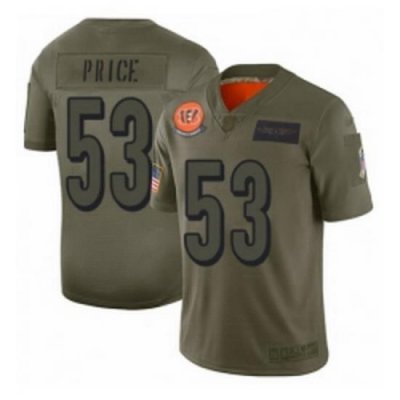 Men Cincinnati Bengals 53 Billy Price Limited Camo 2019 Salute to Service Football Jersey