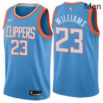 Mens Nike Los Angeles Clippers 23 Louis Williams Authentic Blue NBA Jersey City Edition