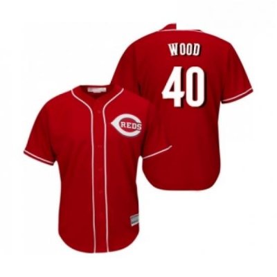 Youth Cincinnati Reds 40 Alex Wood Replica Red Alternate Cool Base Baseball Jersey