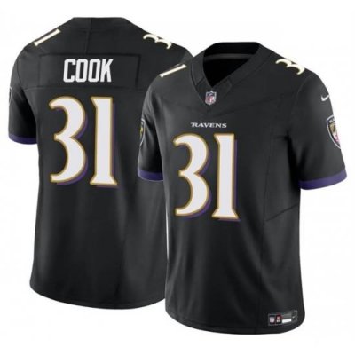 Youth Baltimore Ravens 31 Dalvin Cook Black 2024 F U S E  Stitched Jersey