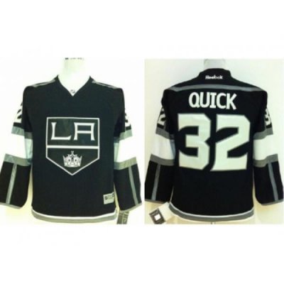 Kids Los Angeles Kings 32 Jonathan Quick Black NHL Jerseys