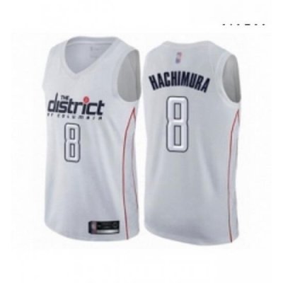 Mens Washington Wizards 8 Rui Hachimura Authentic White Basketball Jersey City Edition