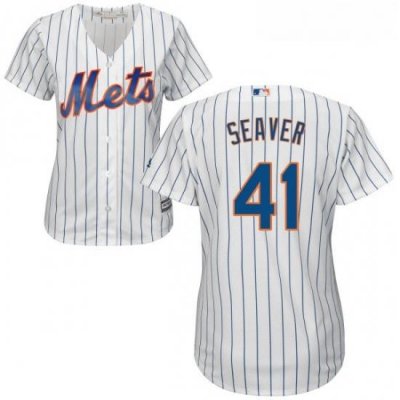 Womens Majestic New York Mets 41 Tom Seaver Authentic White Home Cool Base MLB Jersey