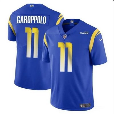 Men Los Angeles Rams 11 Jimmy Garoppolo Blue Vapor Untouchable Stitched Football Jersey