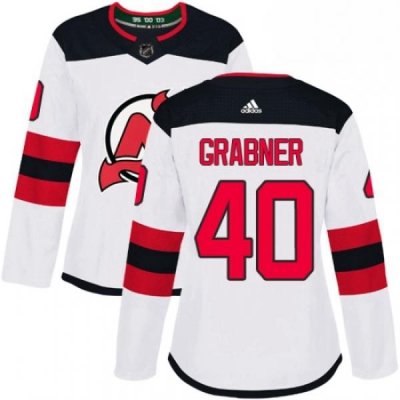 Womens Adidas New Jersey Devils 40 Michael Grabner Authentic White Away NHL Jersey