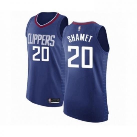 Mens Los Angeles Clippers 20 Landry Shamet Authentic Blue Basketball Jersey Icon Edition