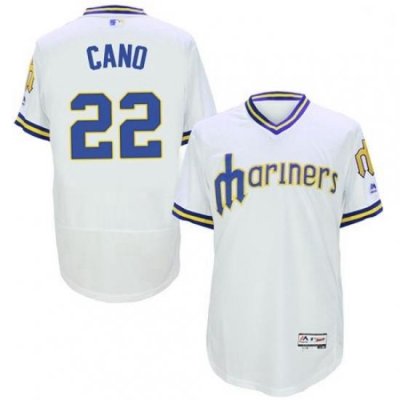 Mens Majestic Seattle Mariners 22 Robinson Cano White Flexbase Authentic Collection Cooperstown MLB Jersey