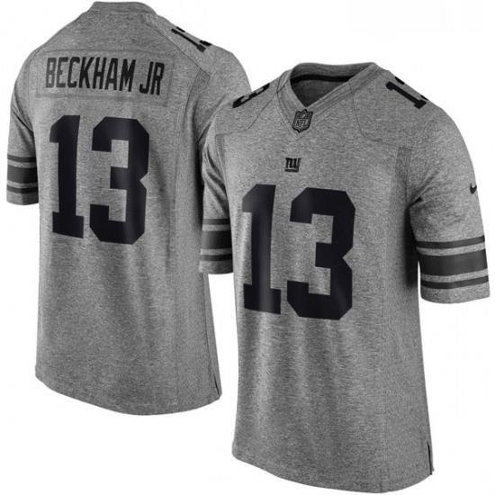 Mens Nike New York Giants 13 Odell Beckham Jr Limited Gray Gridiron NFL Jersey