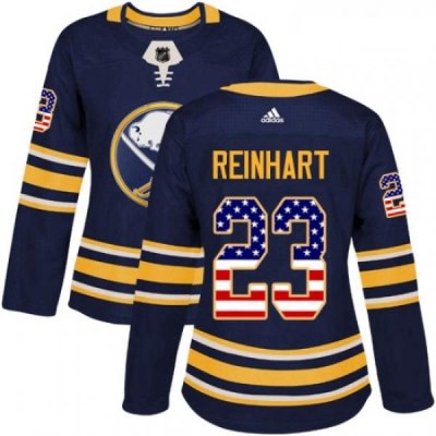 Womens Adidas Buffalo Sabres 23 Sam Reinhart Authentic Navy Blue USA Flag Fashion NHL Jersey