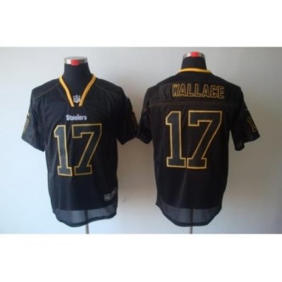 Nike Pittsburgh Steelers 17 Mike Wallace Black Elite Lights Out NFL Jersey