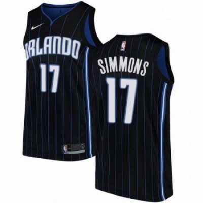 Mens Nike Orlando Magic 17 Jonathon Simmons Authentic Black Alternate NBA Jersey Statement Edition